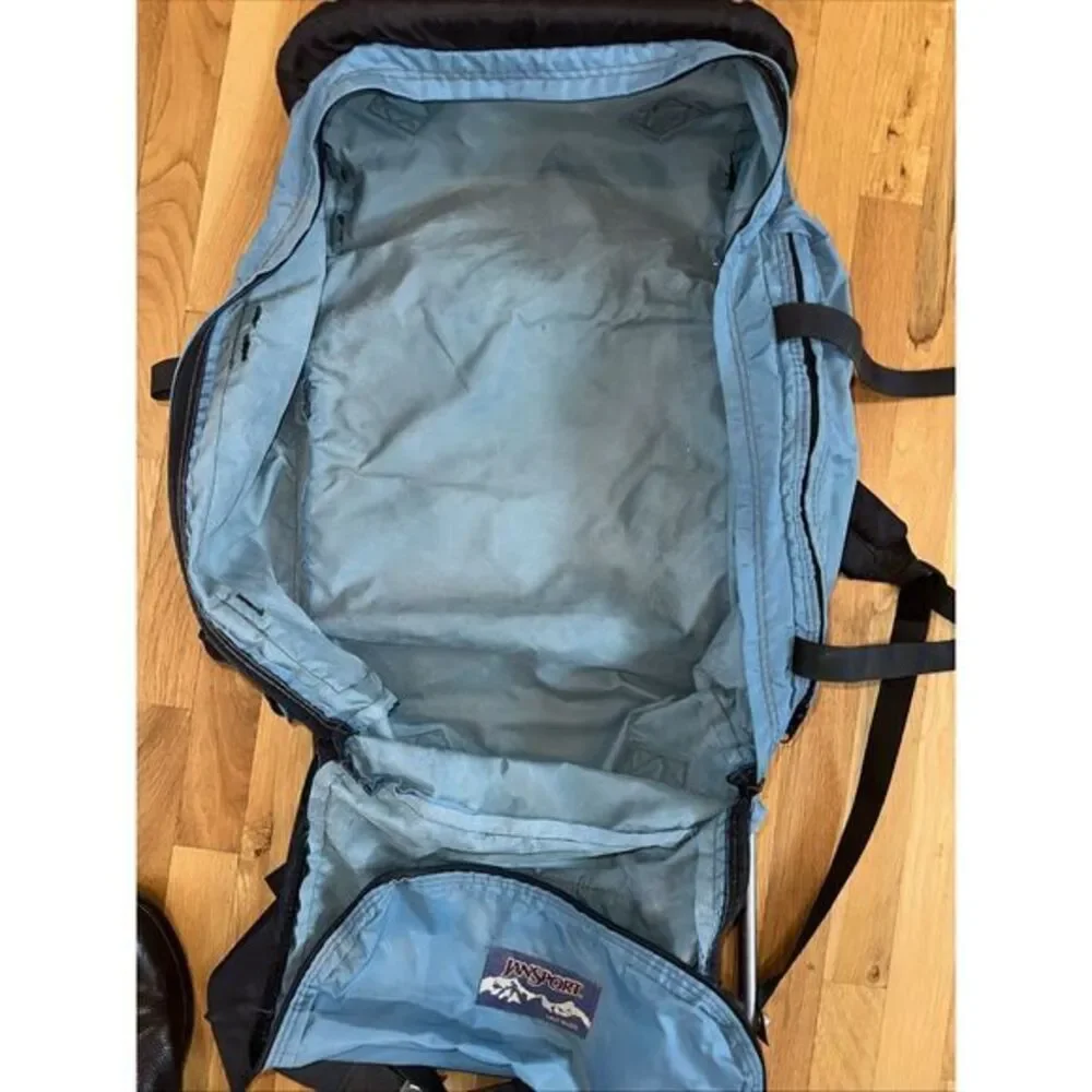 Vintage 1970s 80s Jansport External Frame Blue Hiking Camping Backpack Hip Wings